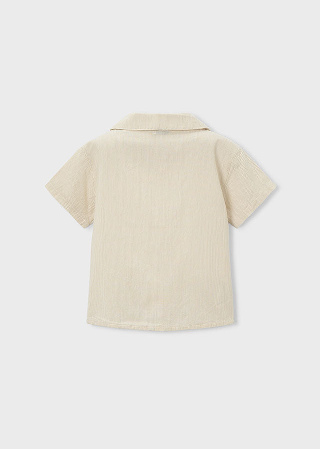 S/S Embroidered Linen Shirt, 3114
