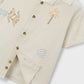 S/S Embroidered Linen Shirt, 3114