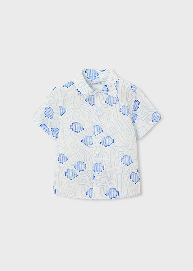 S/S Fish Print Shirt, 3115