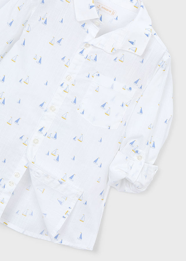 L/S Linen Shirt, Sailboats, 3119