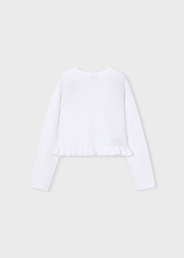 Knit Cardigan, White, 3383