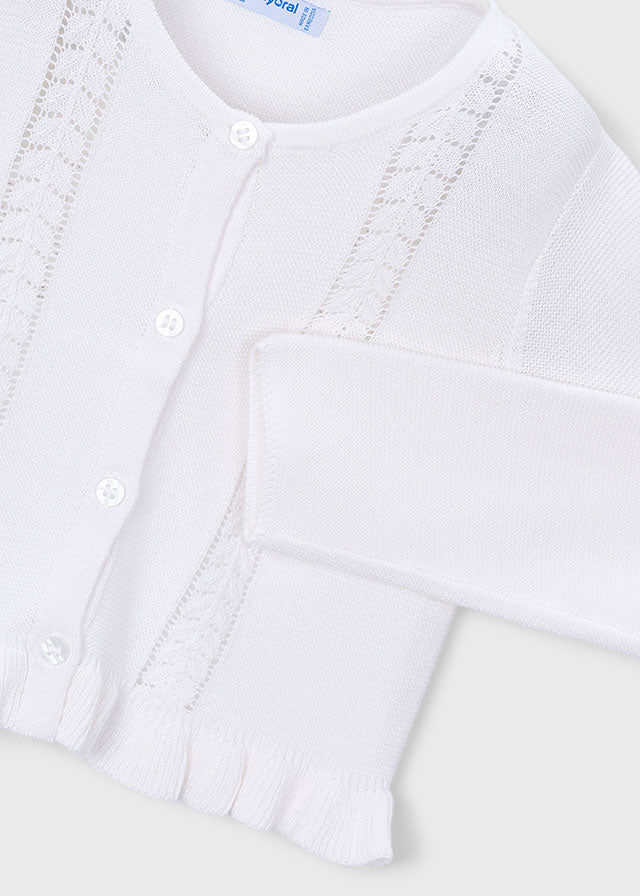 Knit Cardigan, White, 3383