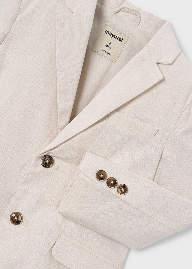 Linen Suit Jacket, Oat, 3437