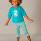 Printed Capri Leggings, Ocean, 3722