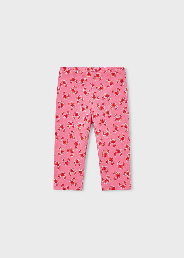 Printed Leggings, Capri Geranium, 3722