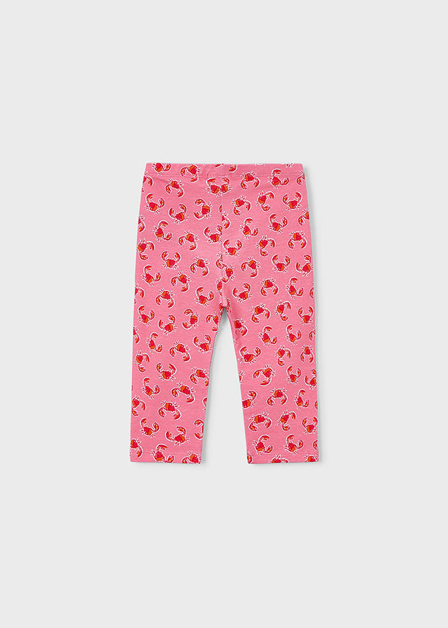 Printed Leggings, Capri Geranium, 3722
