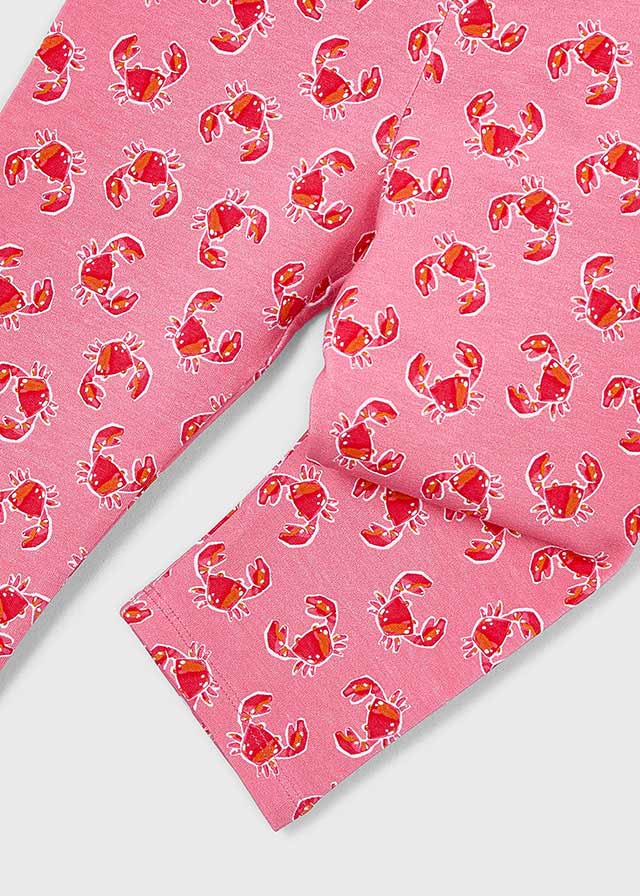 Printed Leggings, Capri Geranium, 3722