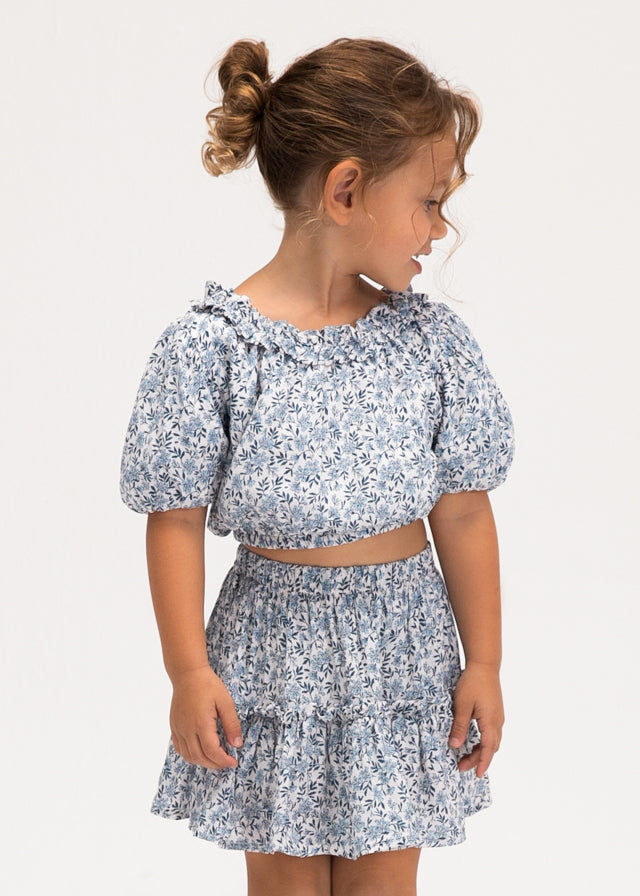 Blue and White Dobby Skirt, 3026