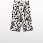 Black Floral Print Culotte Pants