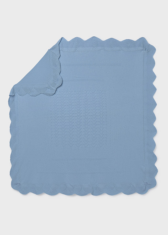 Knit Baby Blanket, Sky, 9020