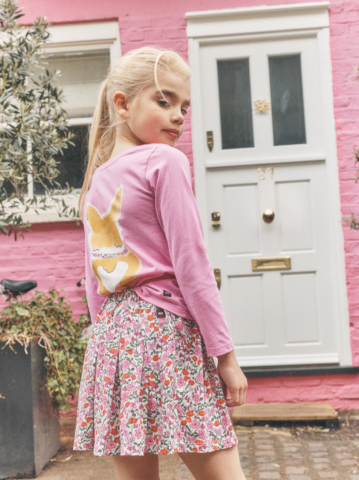 Pleated Jersey Skirt, Somerset Meadow