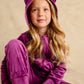 Cat Ears Velour Hoodie, Cosmic Berry