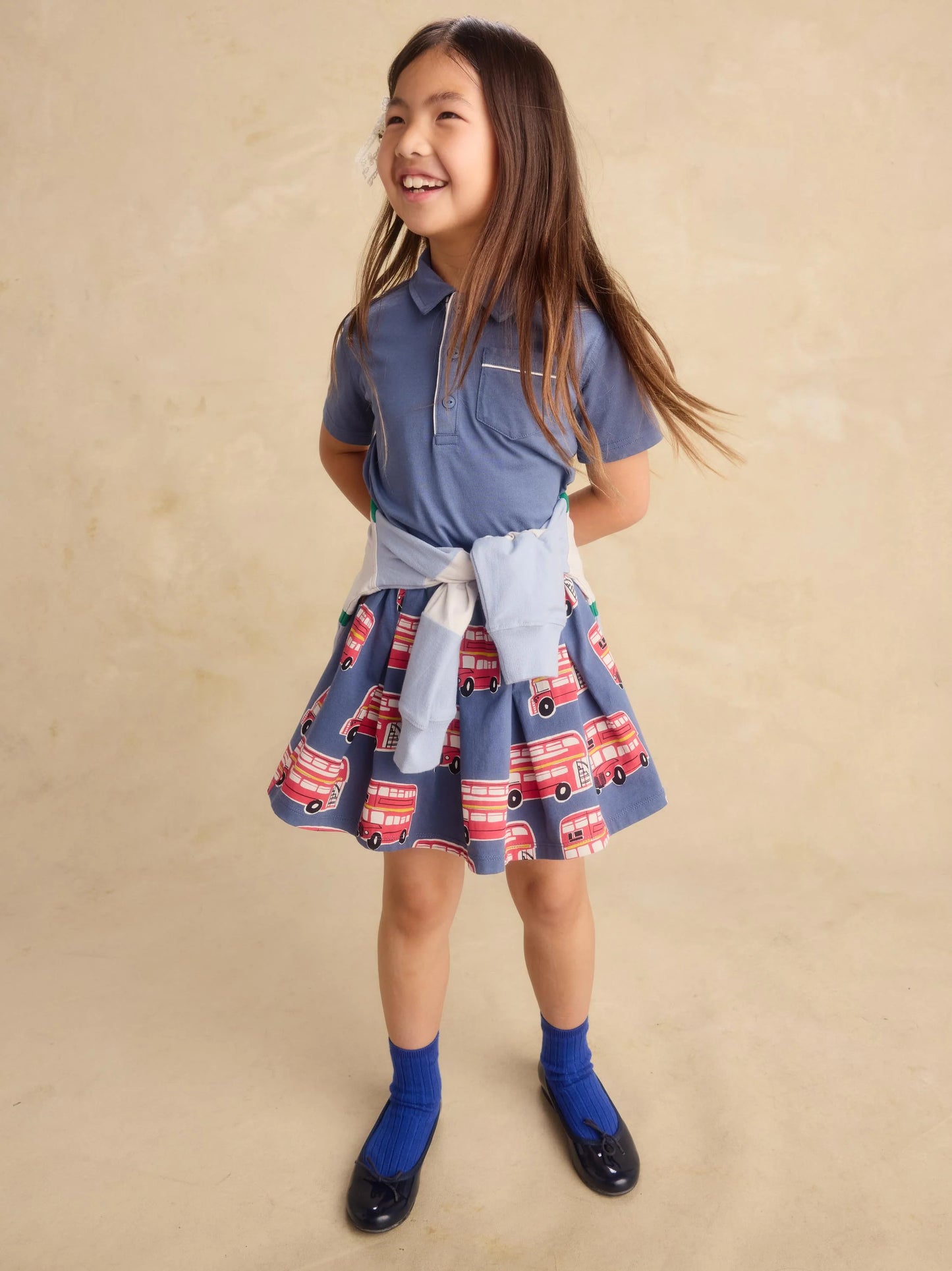 Pleated Jersey Skirt, Double Decker Bus