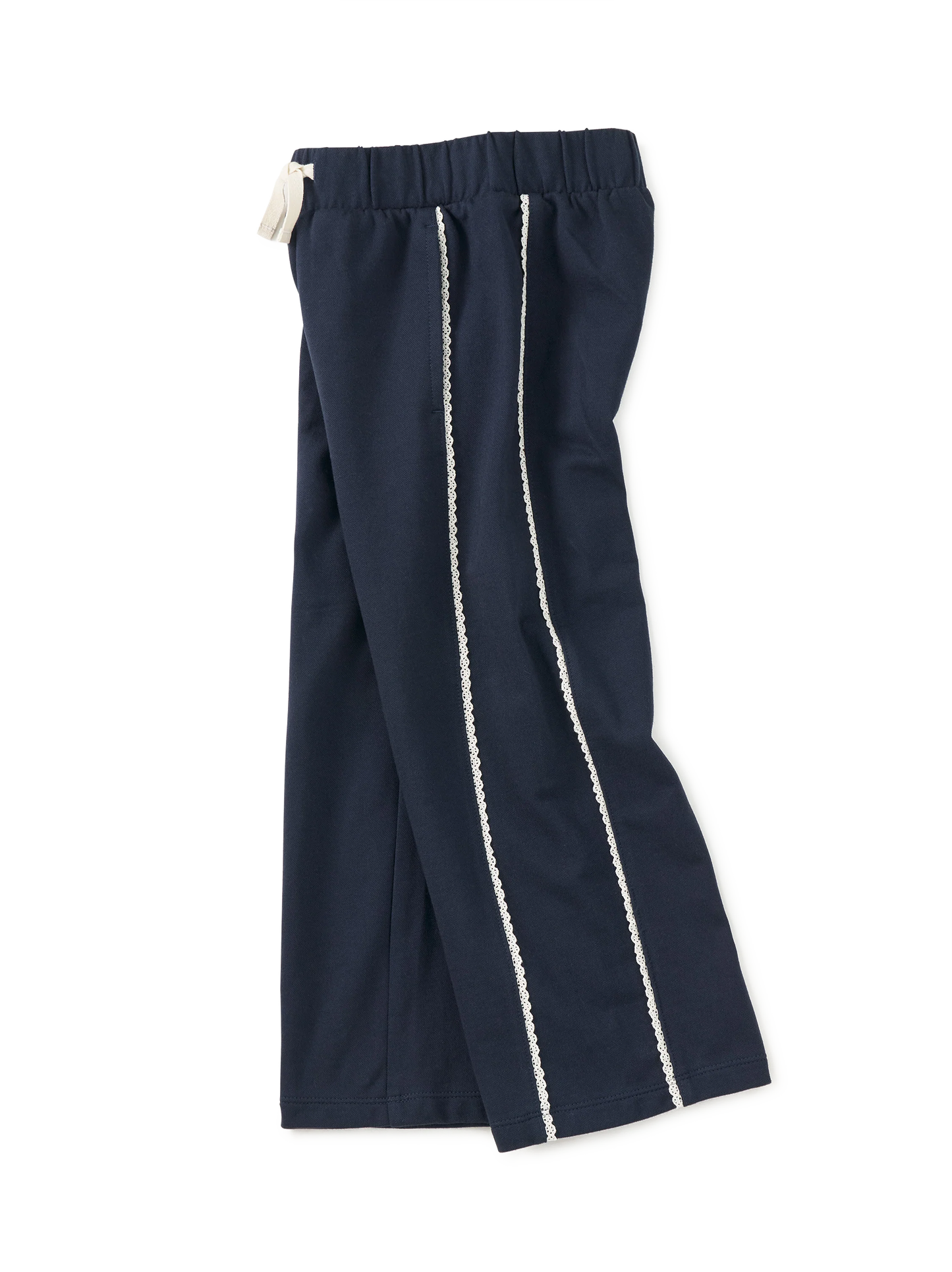 Lace Trim Track Pants, Indigo