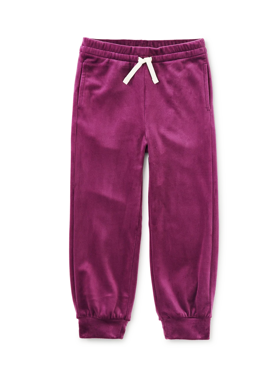 Easy Fit Velour Joggers, Cosmic Berry