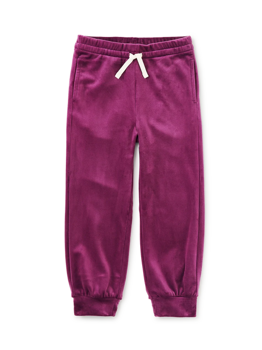 Easy Fit Velour Joggers, Cosmic Berry