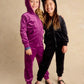 Easy Fit Velour Joggers, Cosmic Berry