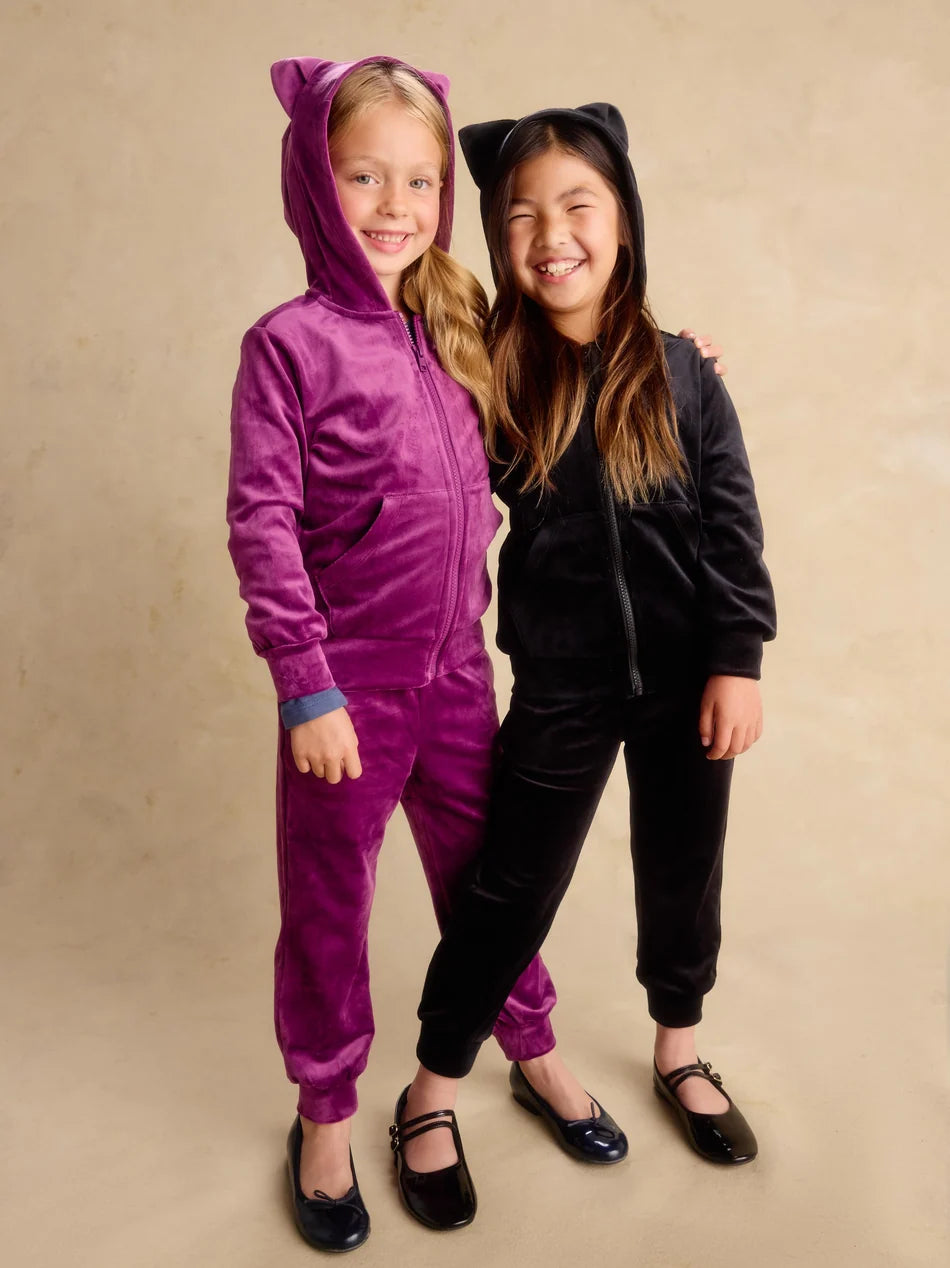 Easy Fit Velour Joggers, Cosmic Berry
