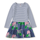 L/S Tiered Skirted Twirl Dress, Cornwall Hydrangeas