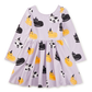 L/S Printed Ballet Dress, Cats In Hats