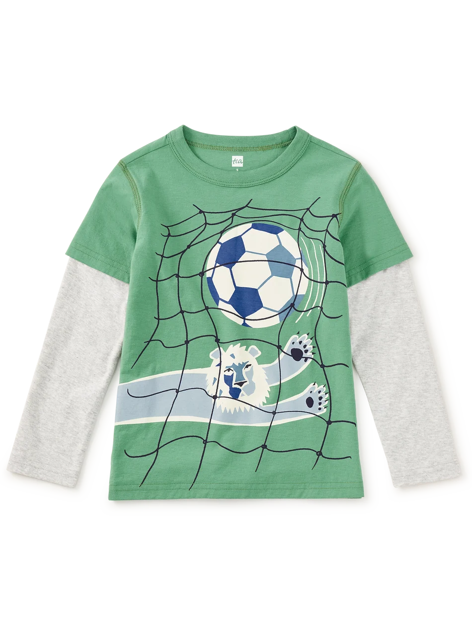 L/S Layered Graphic Tee, Goalkeeper Lion