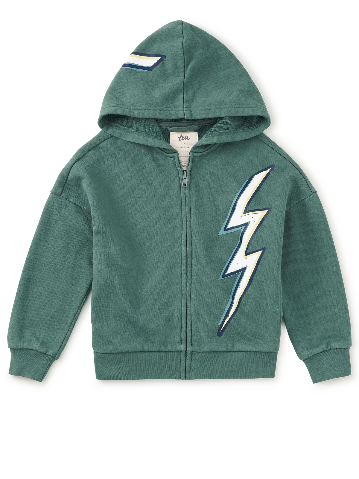 Lightning Bolt Easy Fit Hoodie, Silver Pine