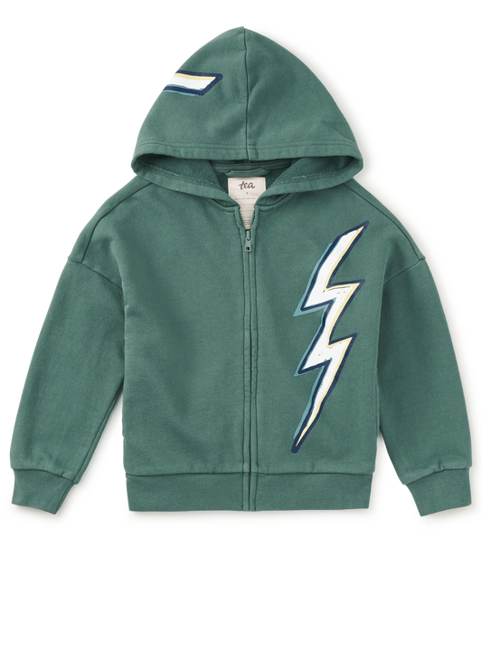 Lightning Bolt Easy Fit Hoodie, Silver Pine