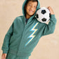 Lightning Bolt Easy Fit Hoodie, Silver Pine
