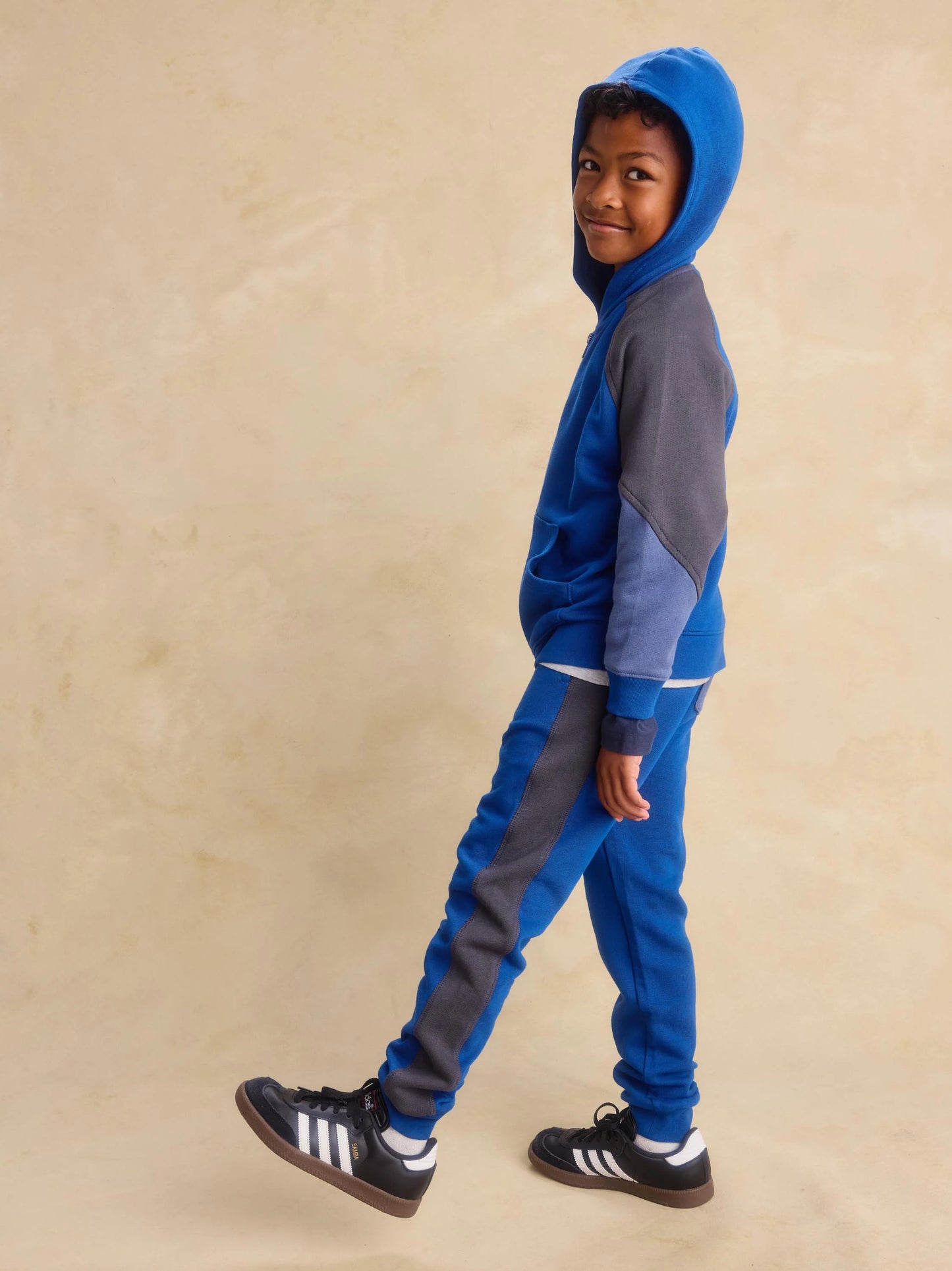 Color Block Stripe-Out Joggers, Royal