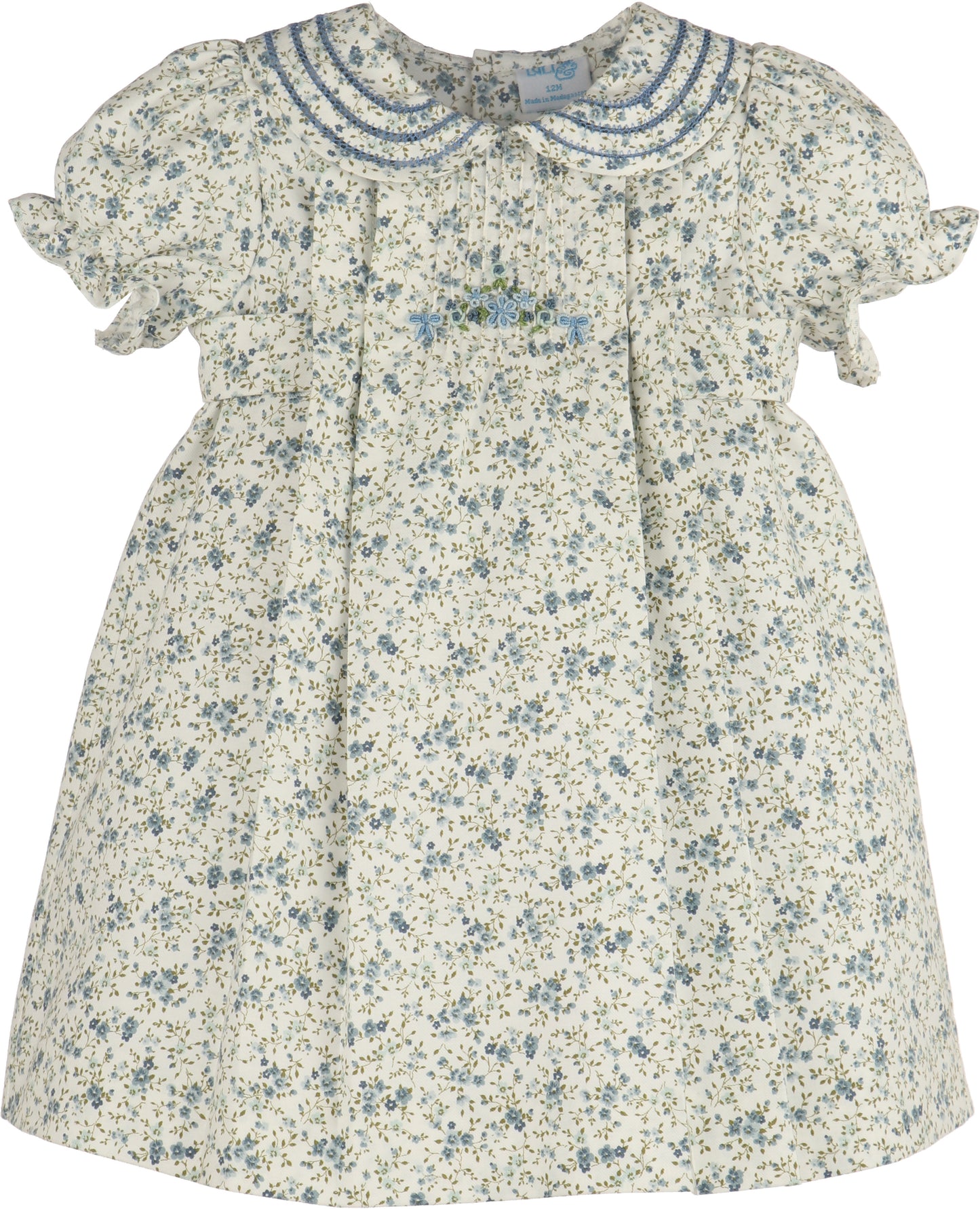 Fallen Leaves L/S Wreath Dress, Blue