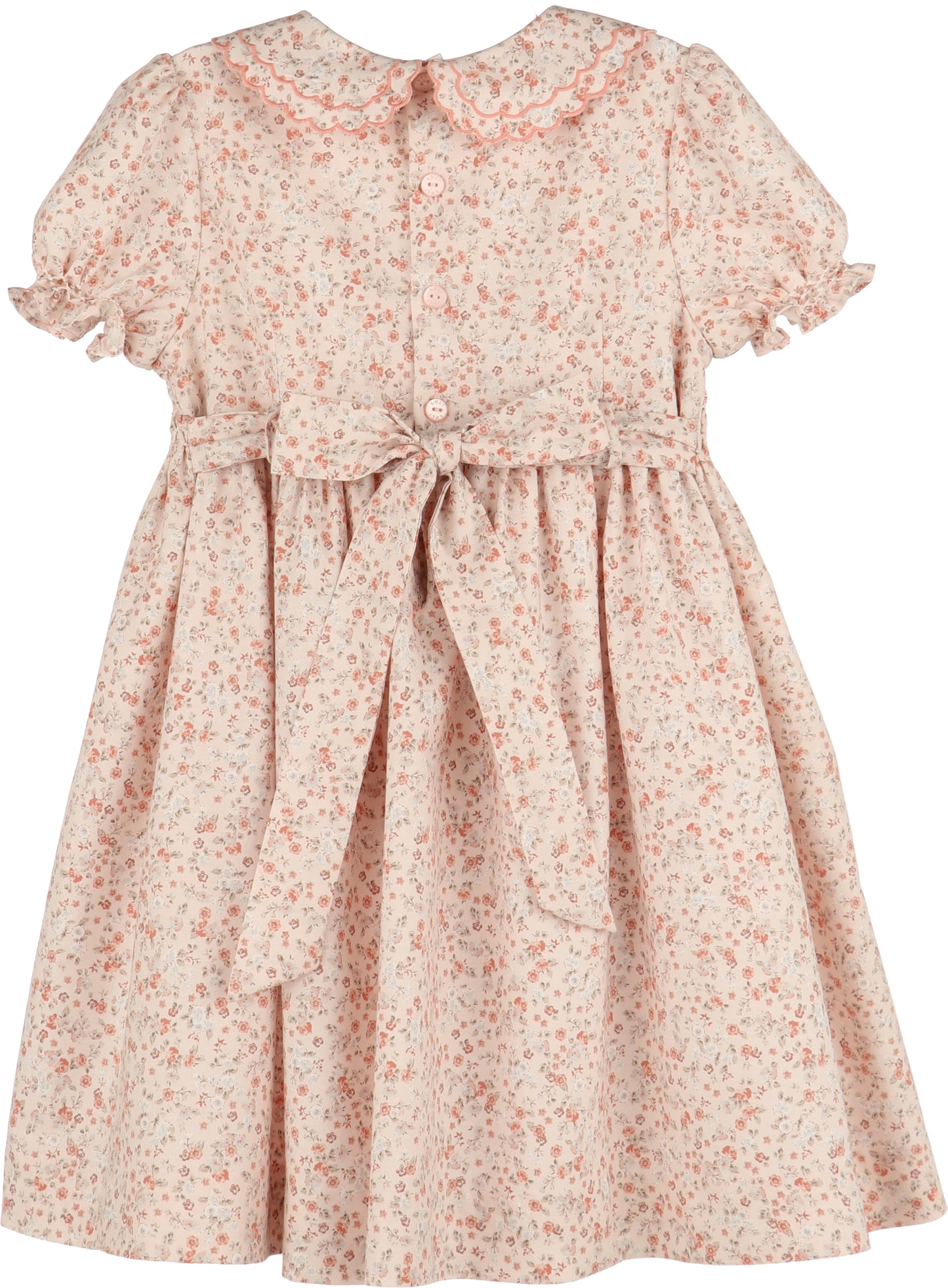 Honeycomb L/S Smock Dress, Orange