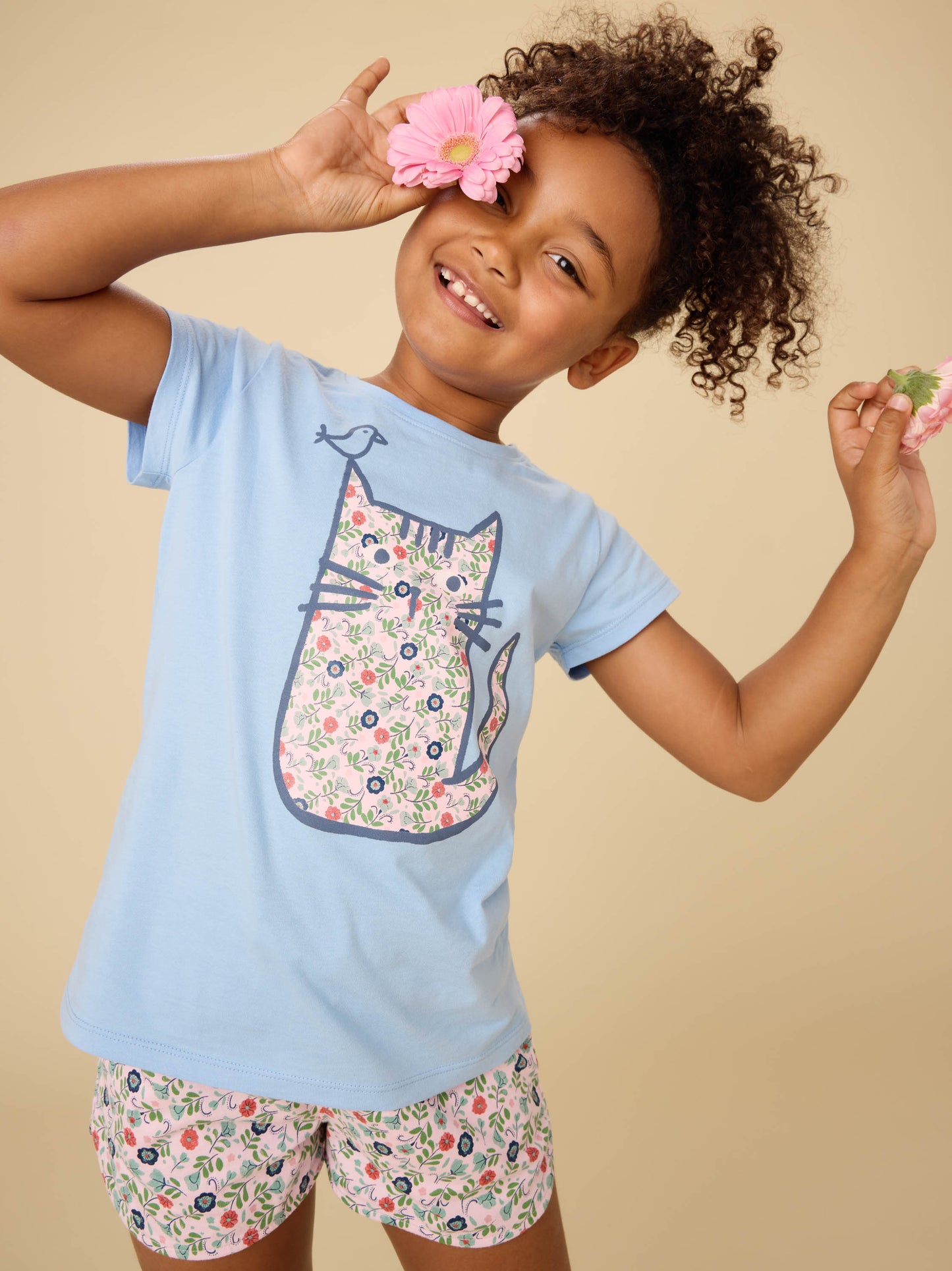 S/S Graphic Tee, Azulejo Cat