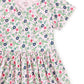 S/S Wrap Neck Dress, Azulejos Florales