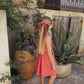 Claudette Coral Dress in Coral Cross Stitch