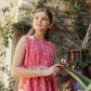 Claudette Coral Dress in Coral Cross Stitch