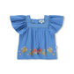 Rosalyn Blouse, Blue Flower