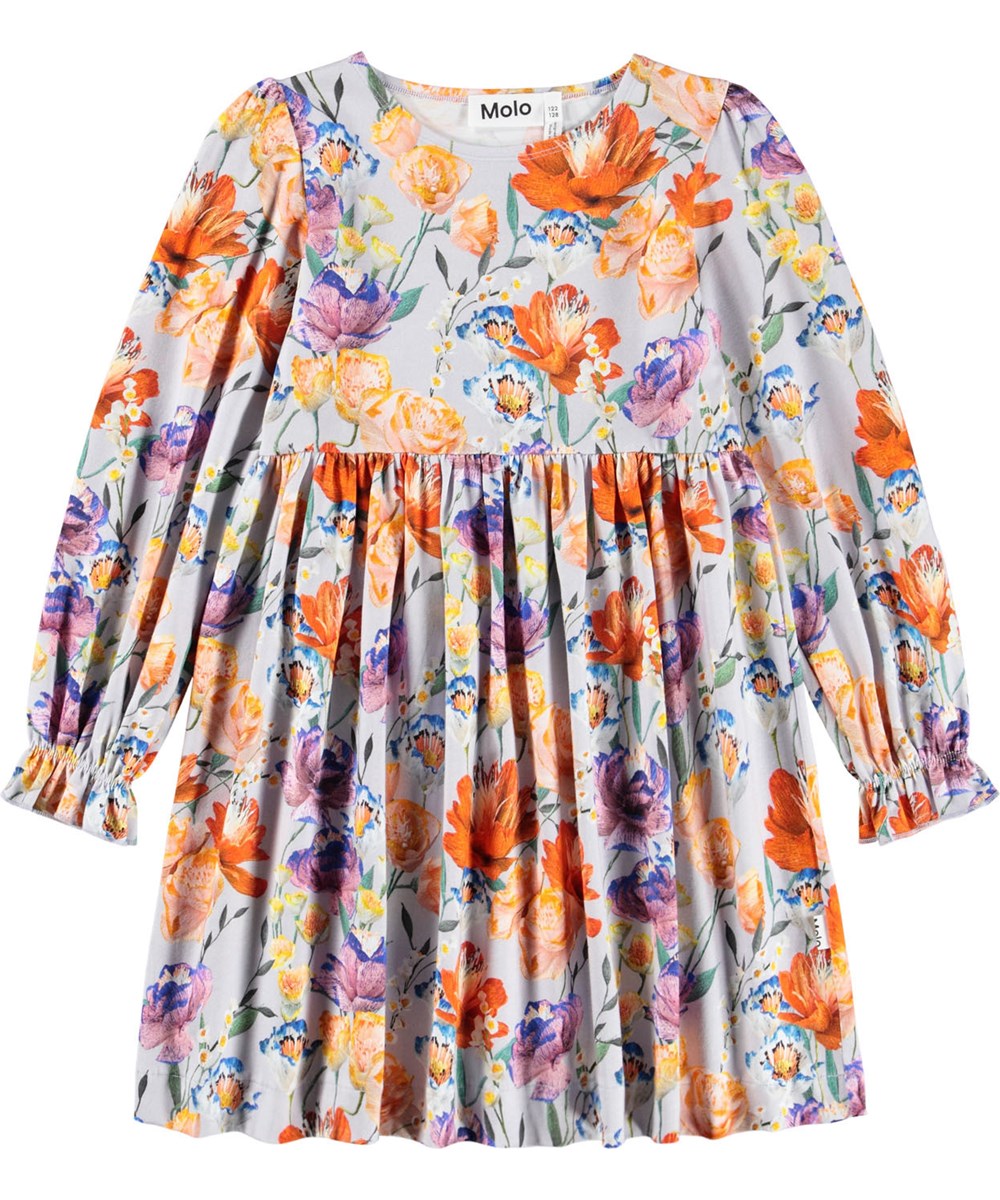 Camie L/S Dress, Paper Flowers
