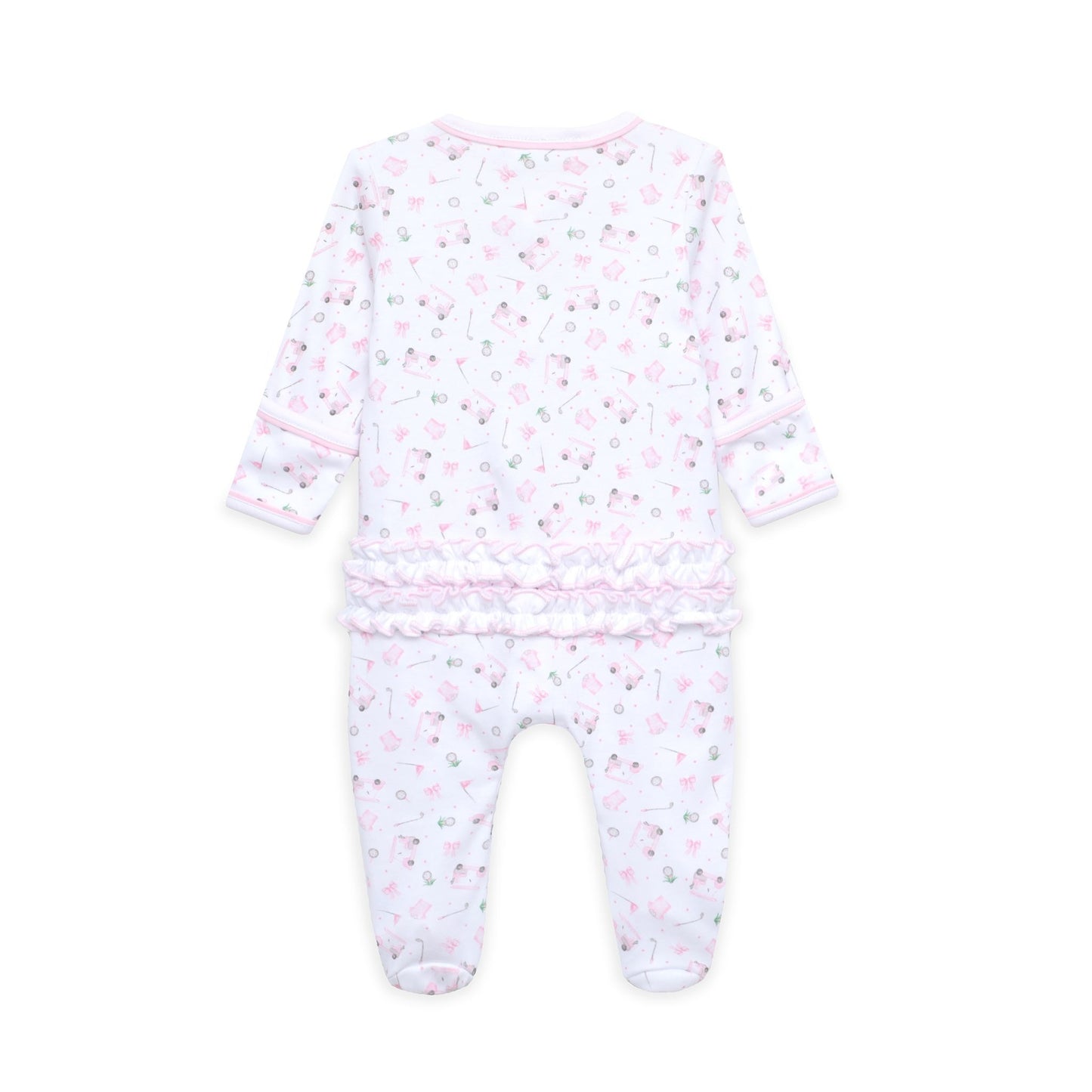 Ruffle Footie, Little Golfer, Pink