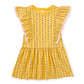 Crochet Trim Ruffle Dress, Vintage Floral Tile