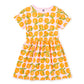 Short Sleeve Twirl Dress, Valencia Orange