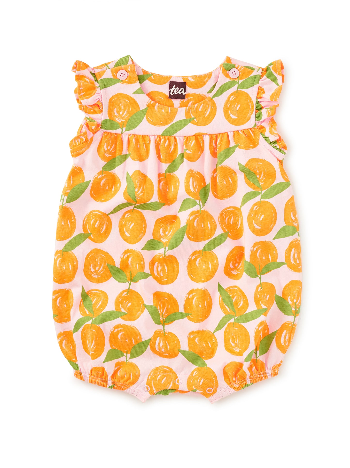 Flutter Baby Romper, Valencia Orange