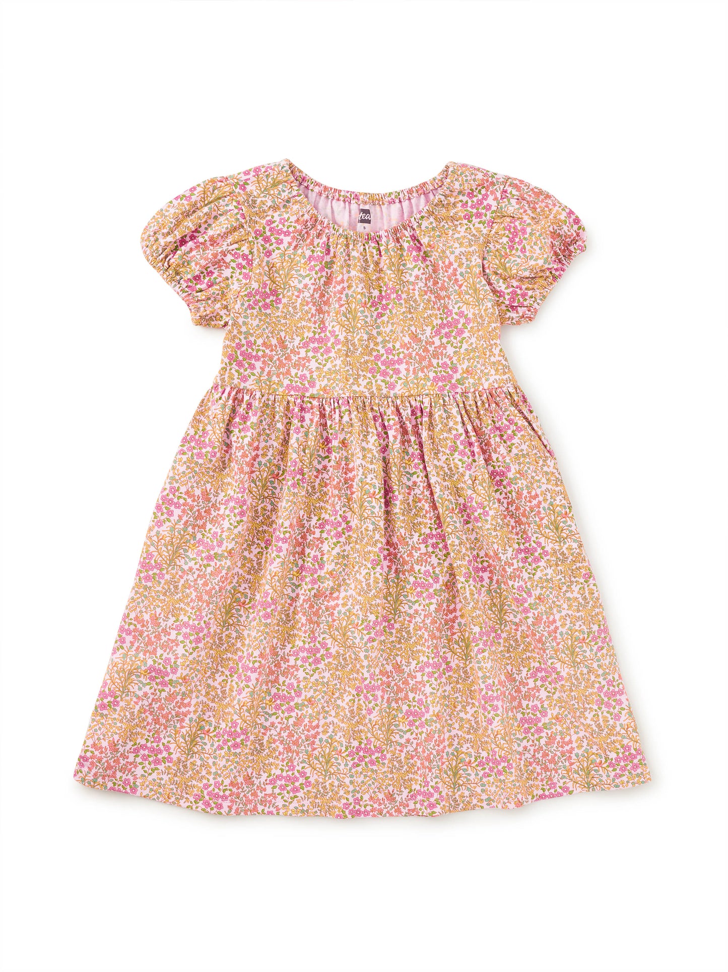 S/S Puff Sleeve Empire Dress, Wildflower