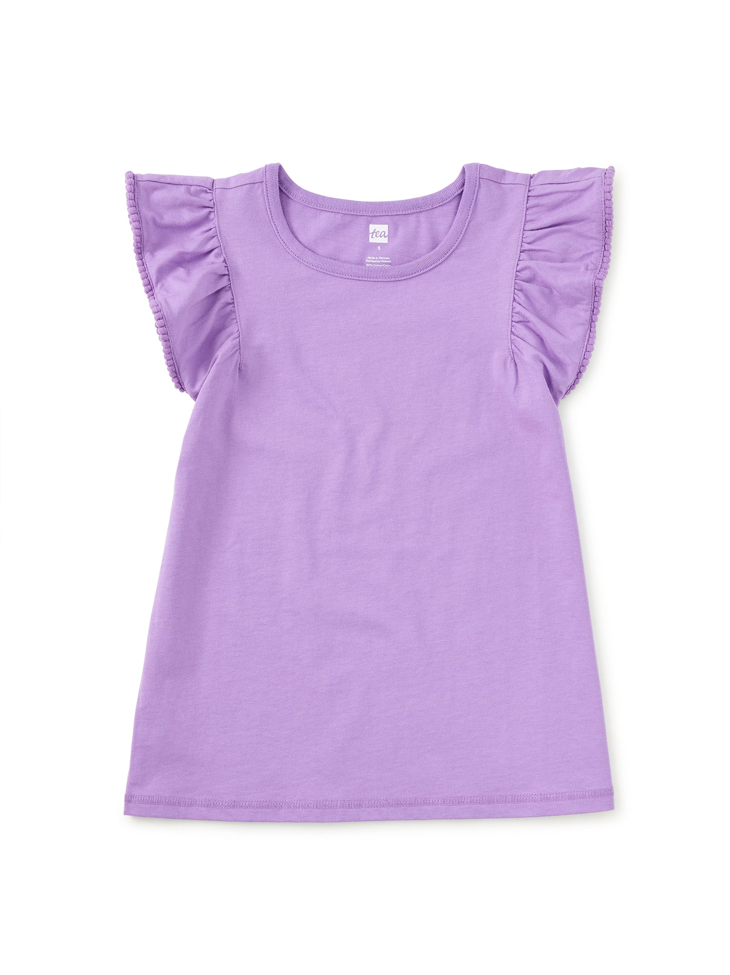 Pom Pom Flutter Top, Paisley Purple