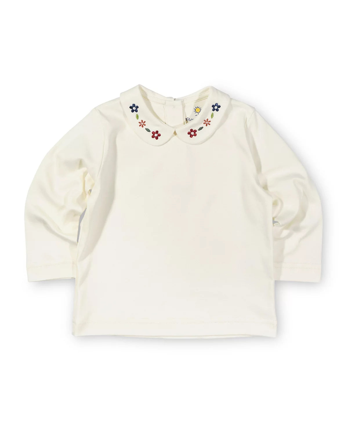 Knit L/S Blouse w/Embroidered Flowers