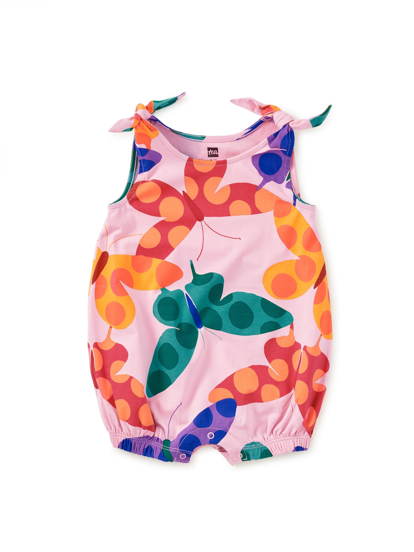 Tie Shoulder Baby Romper, Butterfly Spot