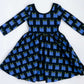 Twirl Dress in Indigo Fruit