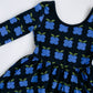 Twirl Dress in Indigo Fruit