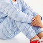 Cassidy Comfy Crewneck, Blue Choo Choos