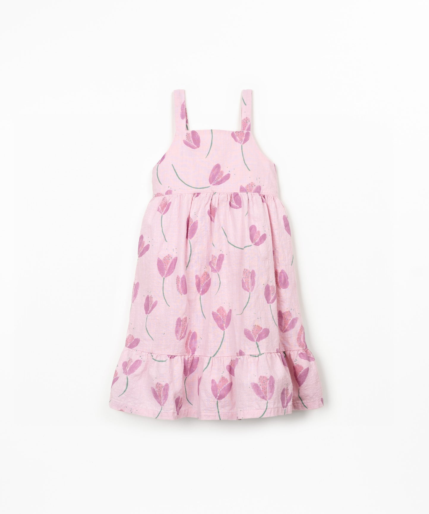 Woven Dress, Dark Pink Tulips