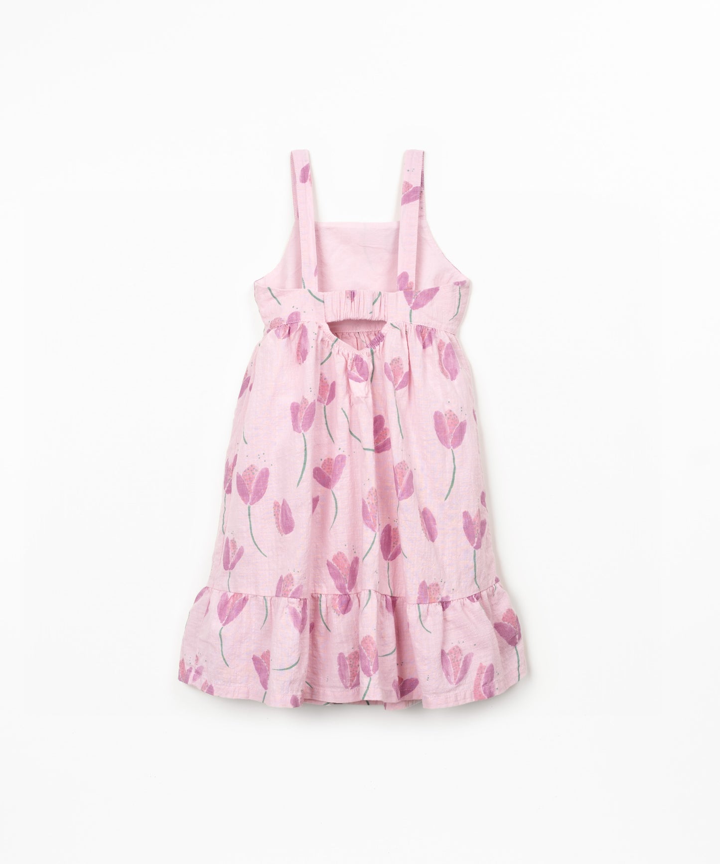 Woven Dress, Dark Pink Tulips